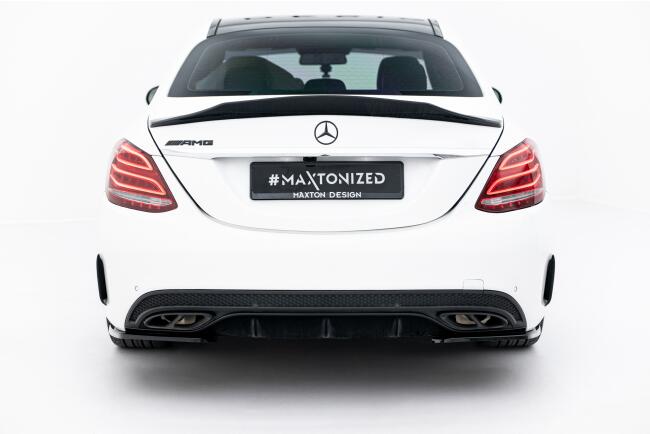Maxton Design Diffusor Flaps für Mercedes C-Klasse AMG-Line Limousine W205 Hochglanz schwarz