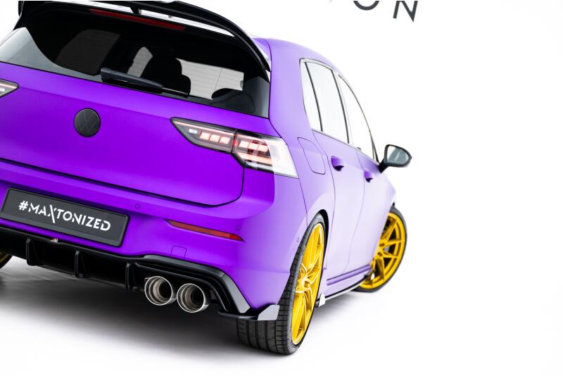 Maxton Design Diffusor Flaps V.2 für VW Golf 8 R / VW Golf 8 R Facelift Hochglanz schwarz