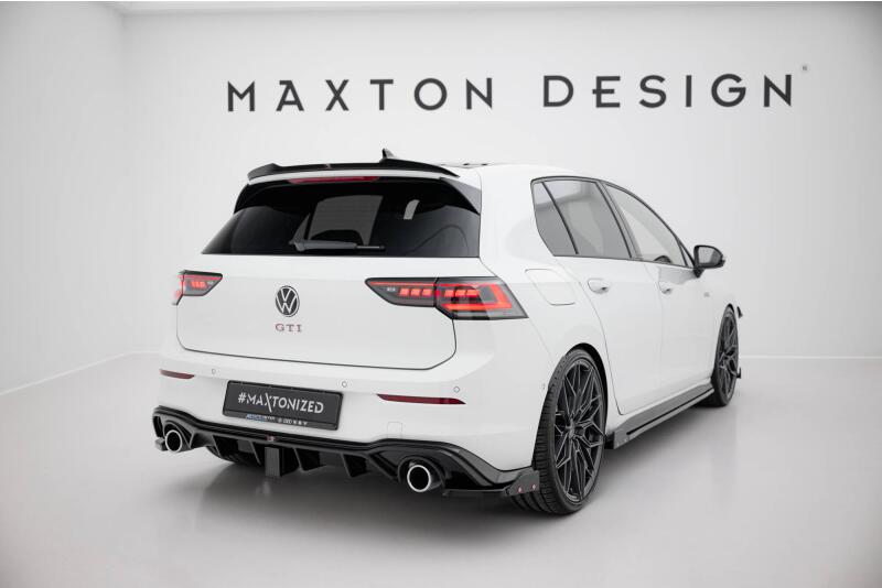 Maxton Design Diffusor Flaps V.2 mit Flaps für VW Golf 8 GTI / GTE Hochglanz schwarz