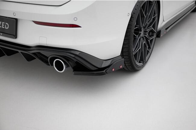 Maxton Design Diffusor Flaps V.2 mit Flaps für VW Golf 8 GTI / GTE Hochglanz schwarz