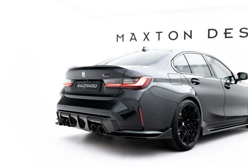Maxton Design Diffusor Flaps V.5 für BMW M3 Limousine / Touring G80 / G81 Hochglanz schwarz