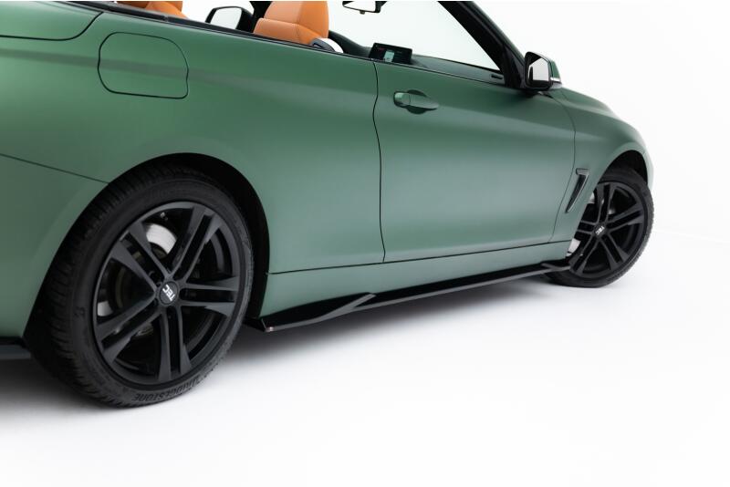 Maxton Design Seitenschweller (Paar) für BMW 4er Cabrio / Coupe F33 / F32 Hochglanz schwarz