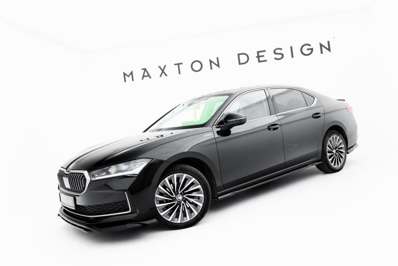Maxton Design Seitenschweller (Paar) V.1 für Skoda Superb Mk4 Hochglanz schwarz