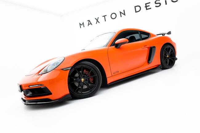 Maxton Design Seitenschweller (Paar) V.2 für Porsche 718 Cayman GTS 982c Hochglanz schwarz