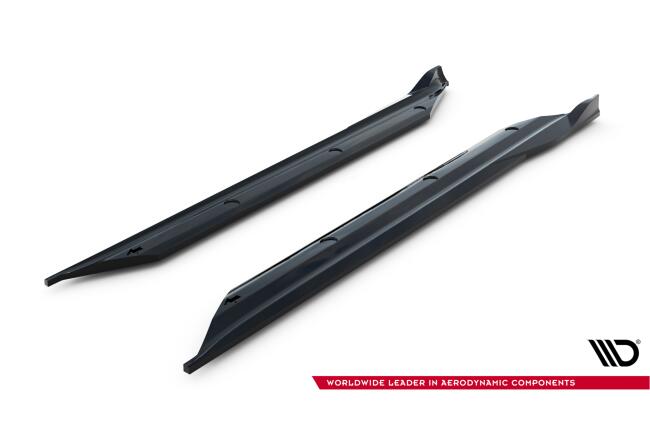 Maxton Design Seitenschweller (Paar) V.2 für Porsche 718 Cayman GTS 982c Hochglanz schwarz