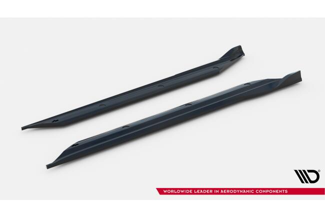 Maxton Design Seitenschweller (Paar) V.2 für Porsche 718 Cayman GTS 982c Hochglanz schwarz