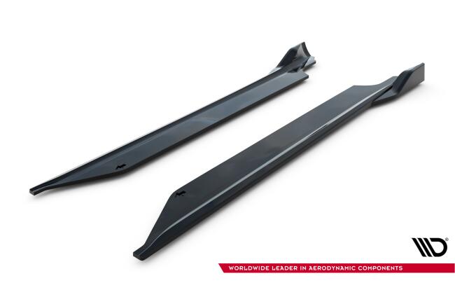 Maxton Design Seitenschweller (Paar) V.2 für Porsche 911 Carrera Sport Design 992 Hochglanz schwarz