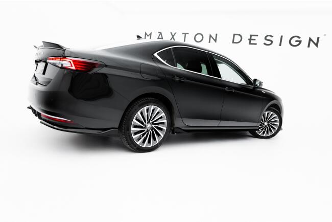 Maxton Design Seitenschweller (Paar) V.2 für Skoda Superb Mk4 Hochglanz schwarz