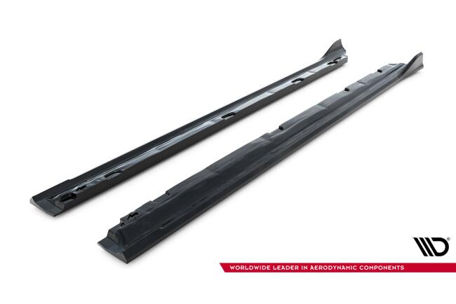 Maxton Design Seitenschweller (Paar) V.2 für Skoda Superb Mk4 Hochglanz schwarz