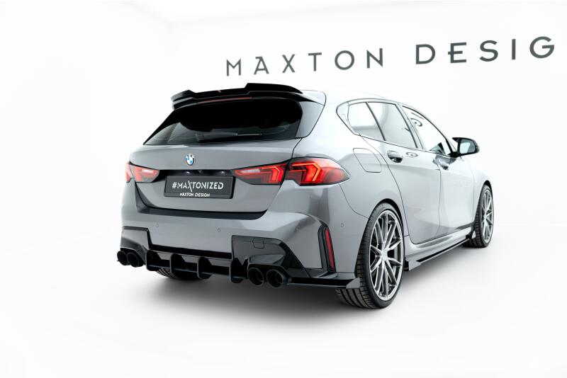 Maxton Design Street Pro Diffusor Flaps V.1 für BMW M135i F70 Schwarz matt mit Hochglanz Flaps