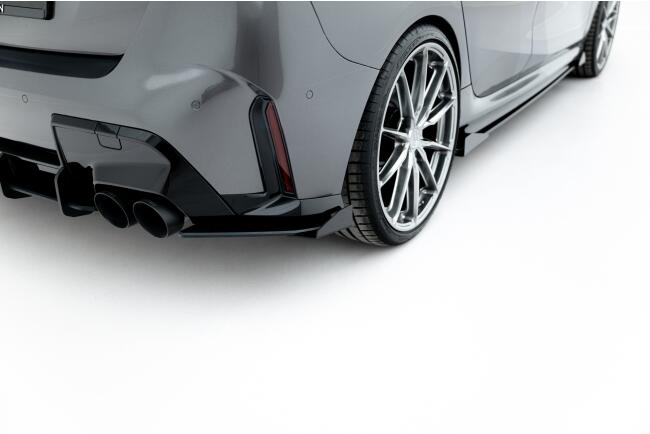 Maxton Design Street Pro Diffusor Flaps V.1 für BMW M135i F70 Schwarz matt mit Hochglanz Flaps