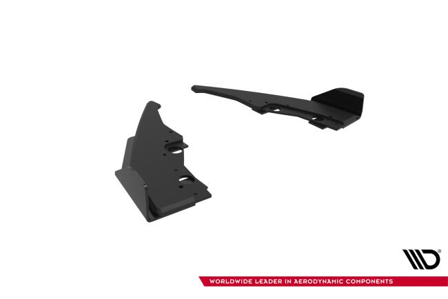 Maxton Design Street Pro Diffusor Flaps V.2 für BMW 1er M-Paket F70 Rot mit schwarzen Hochglanz Flaps