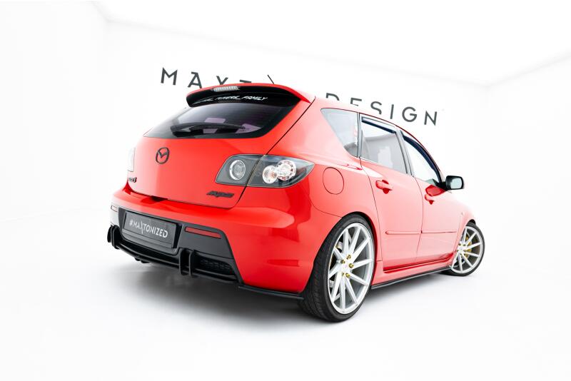 Maxton Design Street Pro Diffusor Flaps für Mazda 3 MPS Mk1  EU Version Schwarz