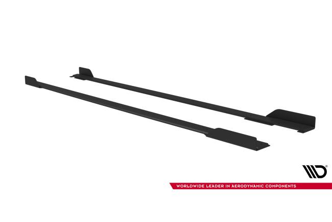 Maxton Design Street Pro Seitenschweller (Paar) mit Flaps für Toyota GR Corolla Mk12 Schwarz mit Hochglanz Flaps