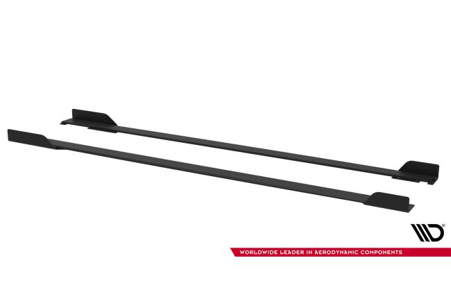 Maxton Design Street Pro Seitenschweller (Paar) mit Flaps für Toyota GR Corolla Mk12 Rot mit Hochglanz schwarzen Flaps