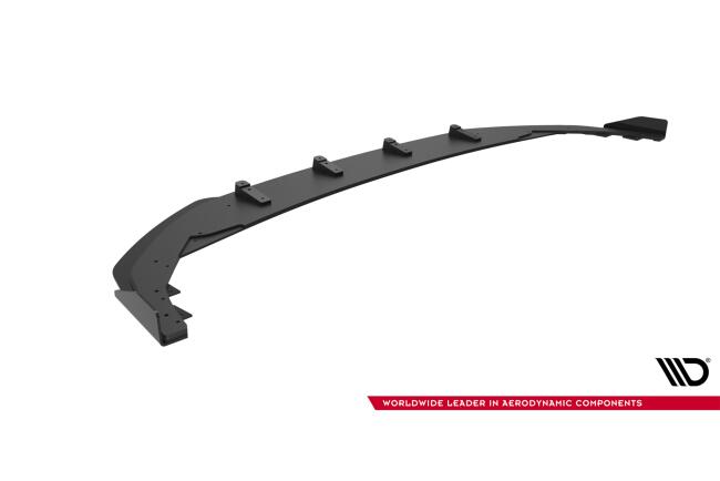 Maxton Design Street Pro Frontlippe mit Flaps für VW Golf 8 R Facelift Schwarz mit Hochglanz Flaps