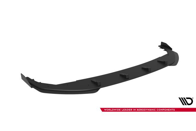 Maxton Design Street Pro Frontlippe mit Flaps für VW Golf 8 R Facelift Schwarz mit Hochglanz Flaps