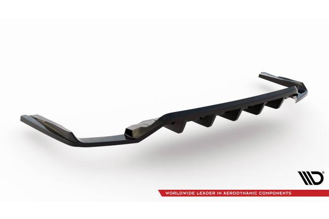 Maxton Design mittlerer Heckdiffusor DTM Look für Audi SQ7 Mk2 Facelift Hochglanz schwarz