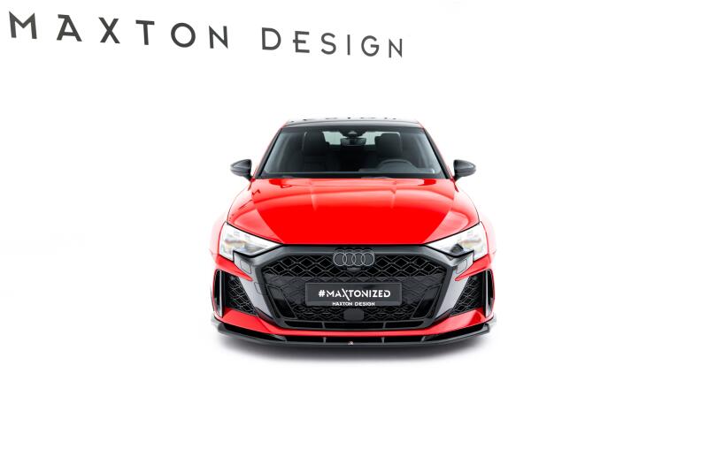 Maxton Design Frontlippe V.1 für Audi RS3 Limousine 8Y Facelift Hochglanz schwarz