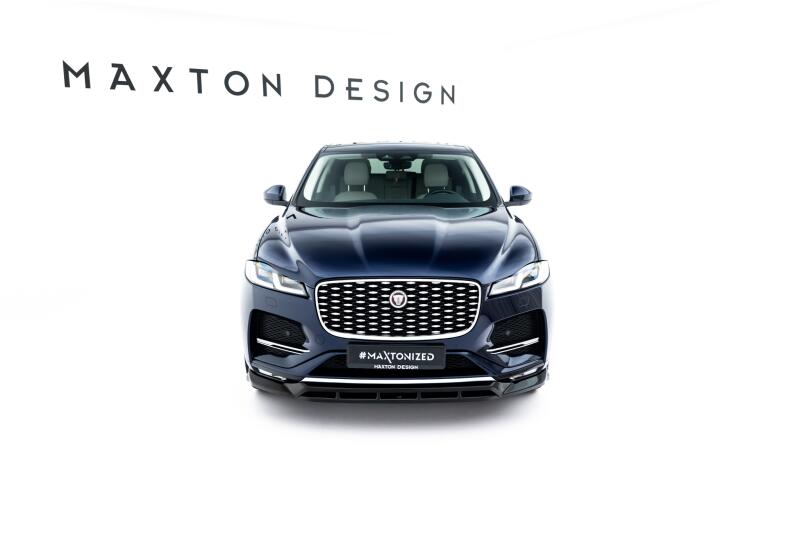 Maxton Design Frontlippe für Jaguar F-Pace R-Sport Mk1 Facelift Hochglanz schwarz
