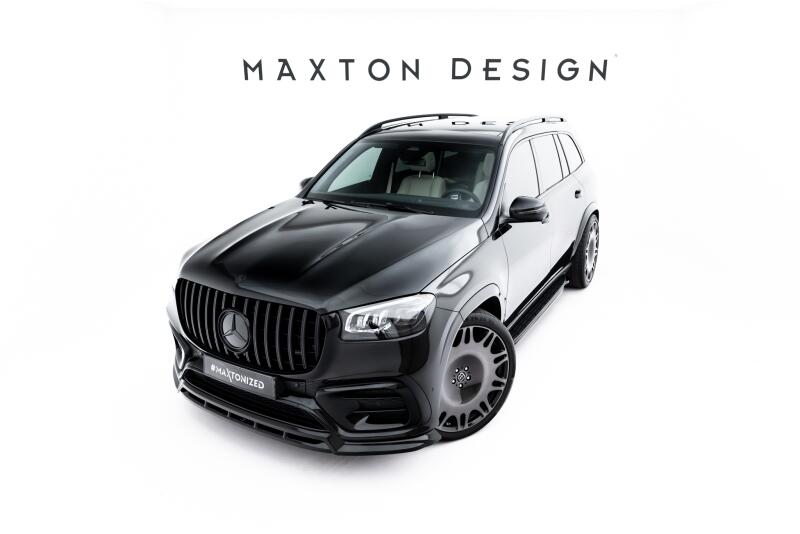 Maxton Design Frontlippe für Mercedes GLS AMG-Line X167 Facelift Hochglanz schwarz