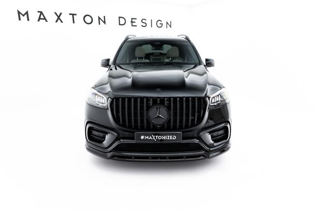 Maxton Design Frontlippe für Mercedes GLS AMG-Line X167 Facelift Hochglanz schwarz