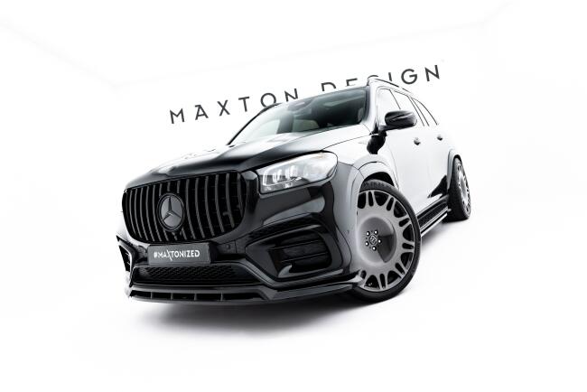 Maxton Design Frontlippe für Mercedes GLS AMG-Line X167 Facelift Hochglanz schwarz