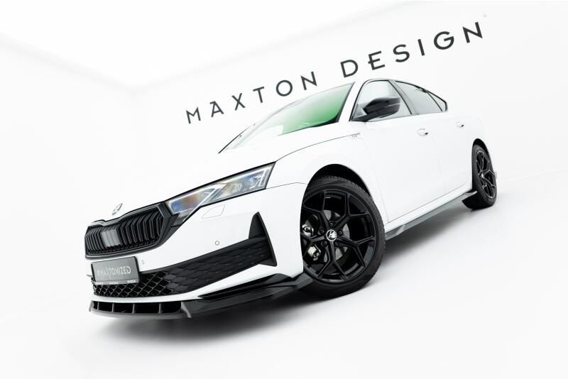 Maxton Design Frontlippe für Skoda Octavia SportLine Liftback / Combi Mk4 Facelift Hochglanz schwarz