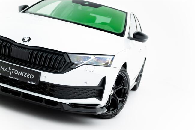 Maxton Design Frontlippe für Skoda Octavia SportLine Liftback / Combi Mk4 Facelift Hochglanz schwarz