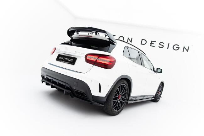 Maxton Design Heckspoiler Lippe für Mercedes GLA 45 AMG X156 Facelift Hochglanz schwarz