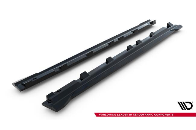 Maxton Design Seitenschweller (Paar) für Mercedes GLS AMG-Line X167 Facelift Hochglanz schwarz