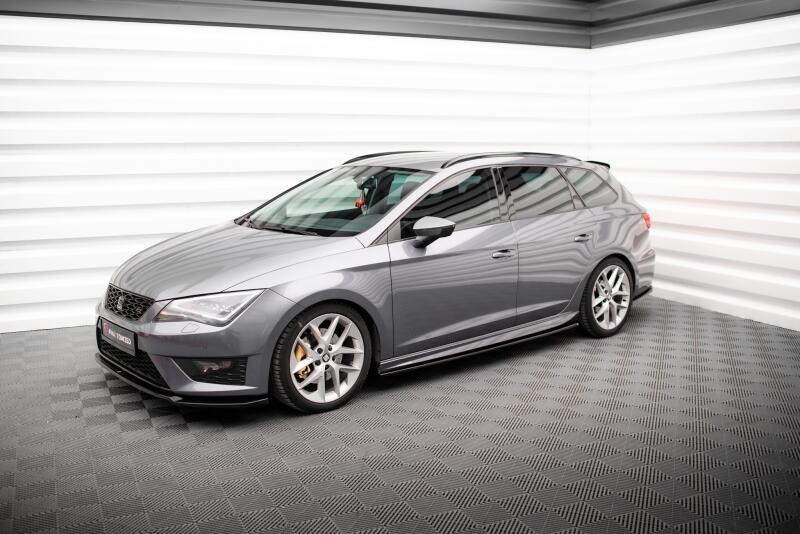 Maxton Design Seitenschweller (Paar) V.5 für Seat Leon Cupra / FR / Standard (mit Aero Paket) Mk3 2012-2020 Hochglanz schwarz