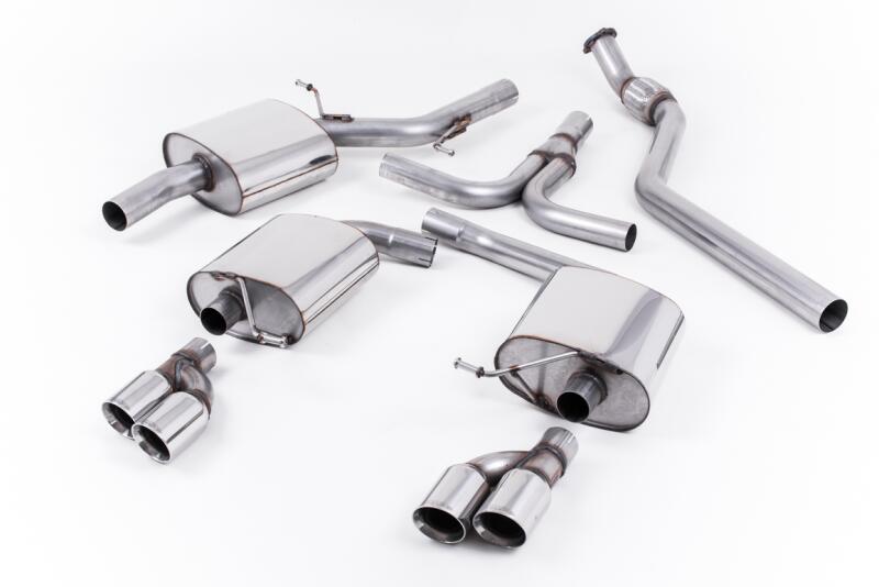 Milltek Sport Auspuffanlage für Audi A5 (8T / 8F) 2.0 TFSI Handschalter (Frontantrieb und quattro) 2008-2012 Poliert 4 x 80mm