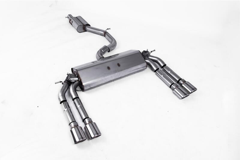 Milltek Sport Auspuffanlage für Audi S3 (8V) Limousine und Cabrio 2.0 TFSI quattro 300 PS und 310 PS (ohne OPF) 2013-2018 Poliert 4 x 100mm oval
