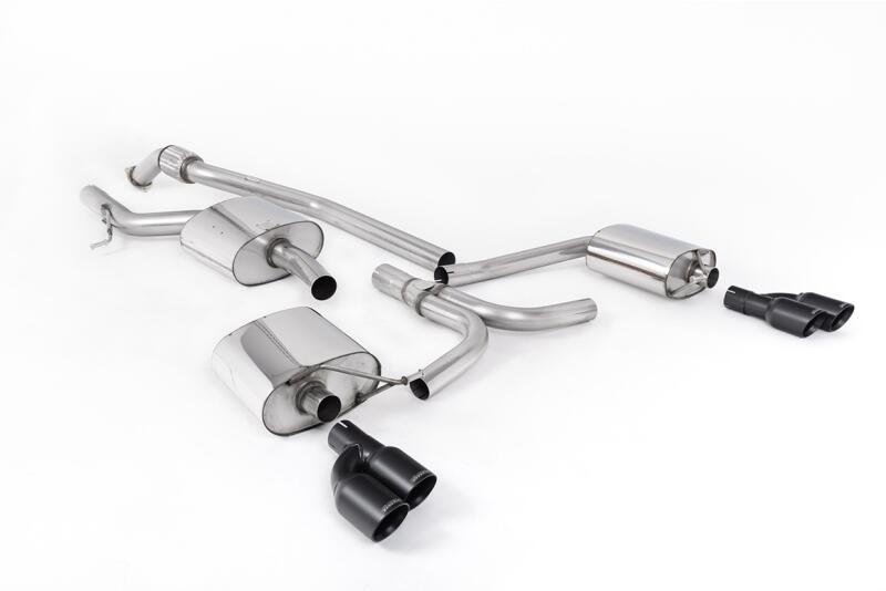Milltek Sport Auspuffanlage für Audi A5 (8T / 8F) 2.0 TFSI Handschalter (Frontantrieb und quattro) 2008-2012 Schwarz 4 x 80mm