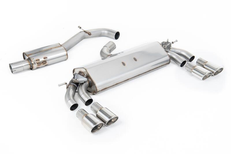 Milltek Sport Auspuffanlage für Audi S3 (8V) Facelift Sportback 2.0 TFSI quattro 300 PS (mit OPF) 2019-2020 Poliert oval 104 x 80mm