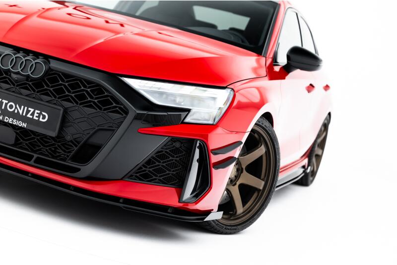 Flaps für Street Pro Frontlippe für Audi RS3 Limousine 8Y Facelift Hochglanz schwarz