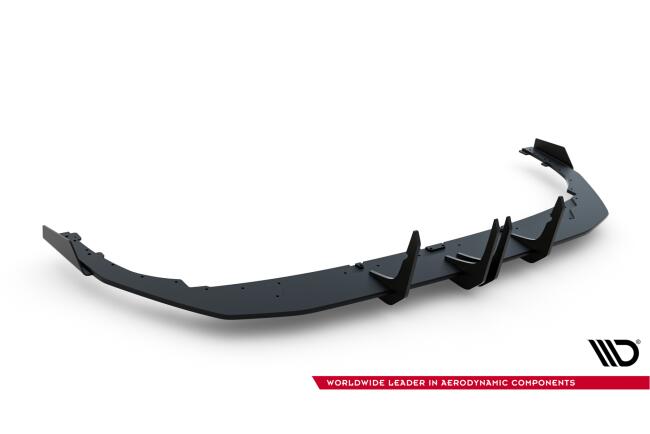 Street Pro Heckdiffusor mit Flaps für Audi RS3 Limousine 8Y Facelift Schwarz-Rot mit schwarzen Hochglanz Flaps