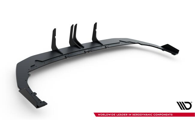 Street Pro Heckdiffusor mit Flaps für Audi RS3 Limousine 8Y Facelift Schwarz-Rot mit schwarzen Hochglanz Flaps