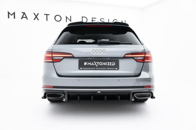 Maxton Design Heckdiffusor für Audi A4 / A4 S-Line Limousine / Avant B9 Hochglanz schwarz