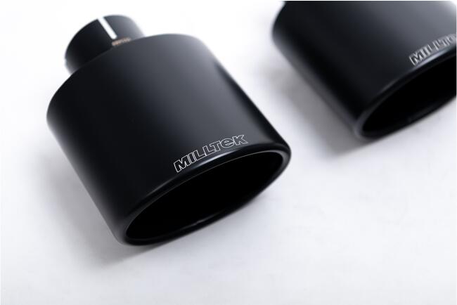 Milltek Sport Auspuffanlage für VW Golf 8 GTI (auch Clubsport mit OPF) 2.0 TSI 245 PS, 265 PS, 300 PS (auch Facelift) 2020-2028 Schwarz oval