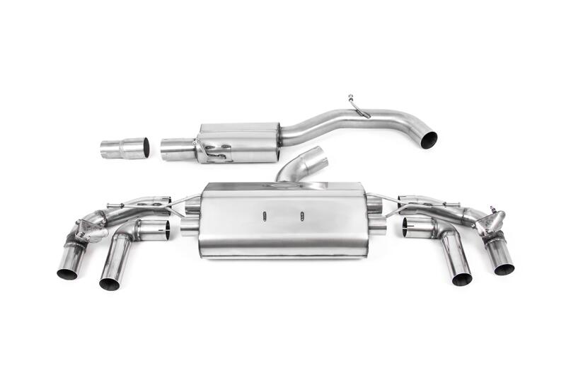 Milltek Sport Auspuffanlage für VW Golf 8 R (auch Facelift) 2.0 TSI 4Motion 320 PS und 333 PS (mit OPF) 2020-2028 Titan geflämmt 115mm