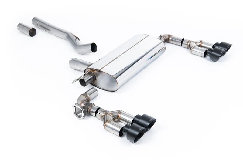 Milltek Sport Auspuffanlage für BMW M135i (F40) 5-Türer 306 PS xDrive (mit OPF) 2019-2026 Schwarz 4 x 100mm