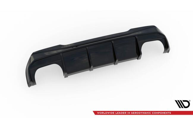 Maxton Design Heckdiffusor V.3 mit Milltek Sport Auspuff für BMW 1er F40 M135i Schwarz 4 x 100mm