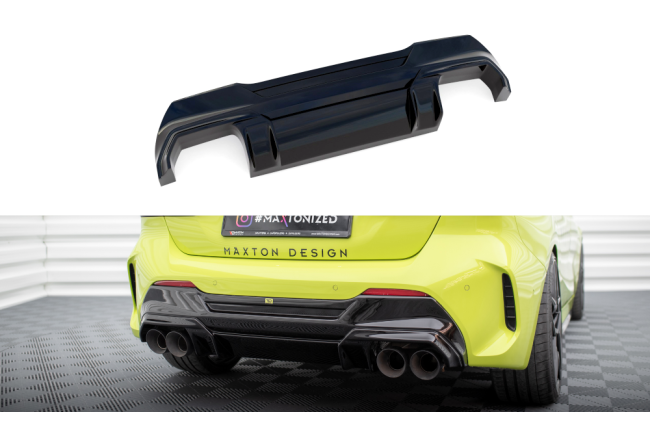 Maxton Design Heckdiffusor V.2 mit Milltek Sport Auspuff für BMW 1er F40 M135i Titan geflämmt 4 x 100mm