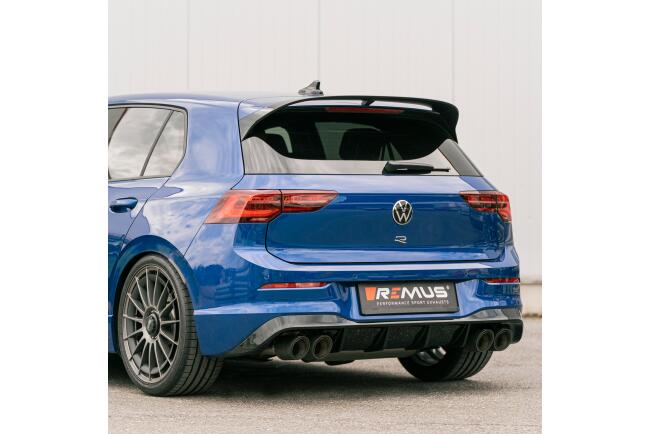 REMUS Sport Auspuffanlage für VW Golf 8 R 2.0 TSI 4Motion 320 PS und 333 PS (mit OPF) 2020-2024 Verchromt 4 x 102mm