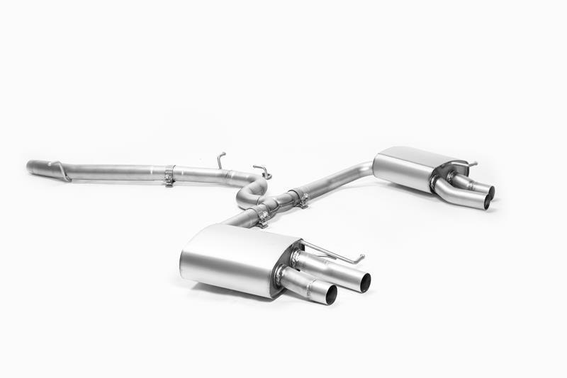 REMUS Sport Auspuffanlage für VW Golf 8 R Variant 2.0 TSI DSG 4Motion 320 PS (mit OPF) 2022-2024 Schwarz 4 x 102mm