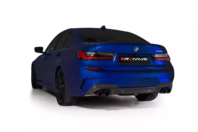 Remus Klappen Sportauspuff für BMW 3er G20 / G21 320i und 330i (mit OPF, auch xDrive) 2019-2026 Verchromt 4 x 84mm