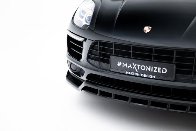 B-Ware Maxton Design Frontlippe V.3 für Porsche Macan Mk1 Hochglanz schwarz