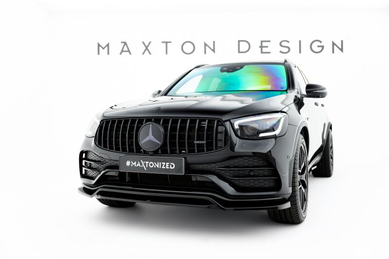 B-Ware Maxton Design Frontlippe für Mercedes GLC Coupe / SUV AMG-Line C253 Facelift Hochglanz schwarz